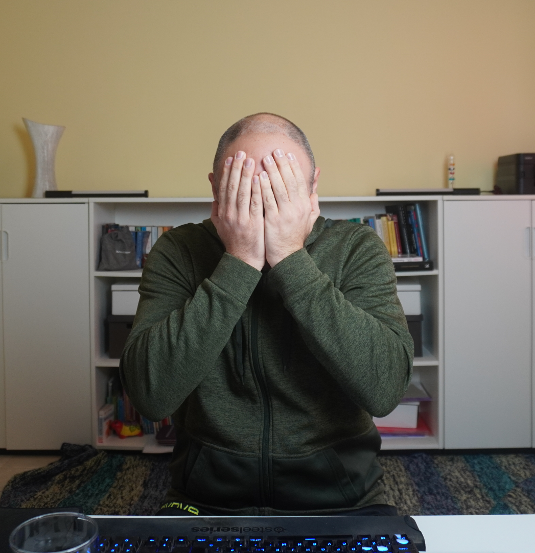 Me very stressed before a recording session